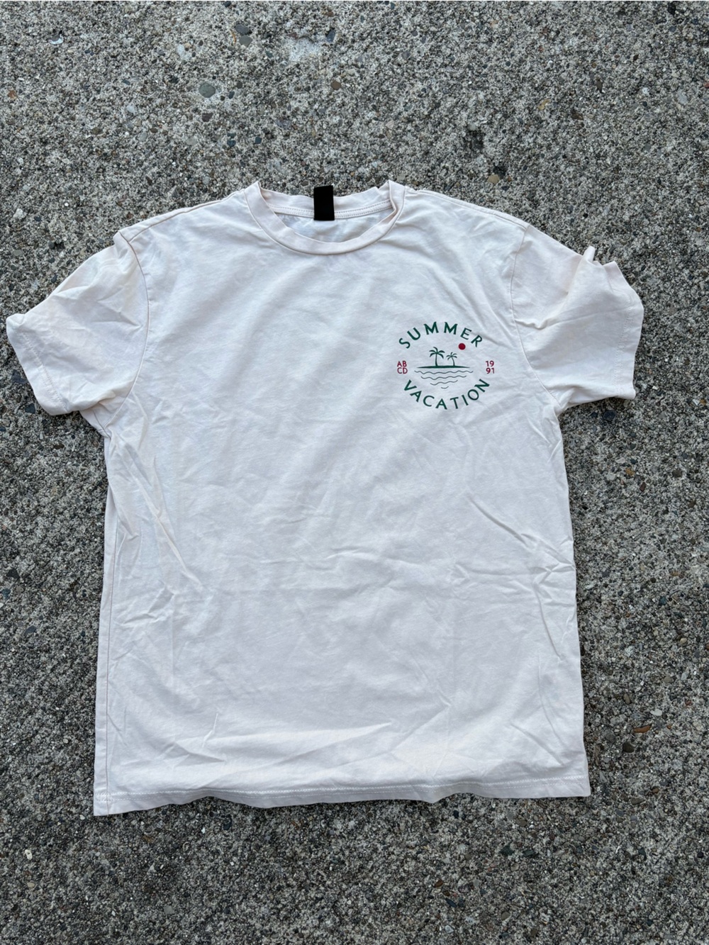 White 'Summer Vacation' Graphic Short Sleeve Tee